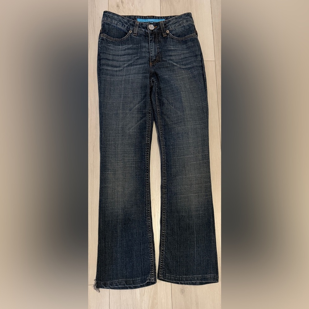 Escada Sport Size 34 (US 4) Dark Wash Bootcut. Italy Rhinestone Back Pkts.